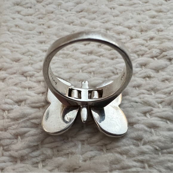 ❤️ Zuni Style Inlaid MOP Signed “LS” Lee Sands Butterfly Moveable Wings Ring - Picture 12 of 15